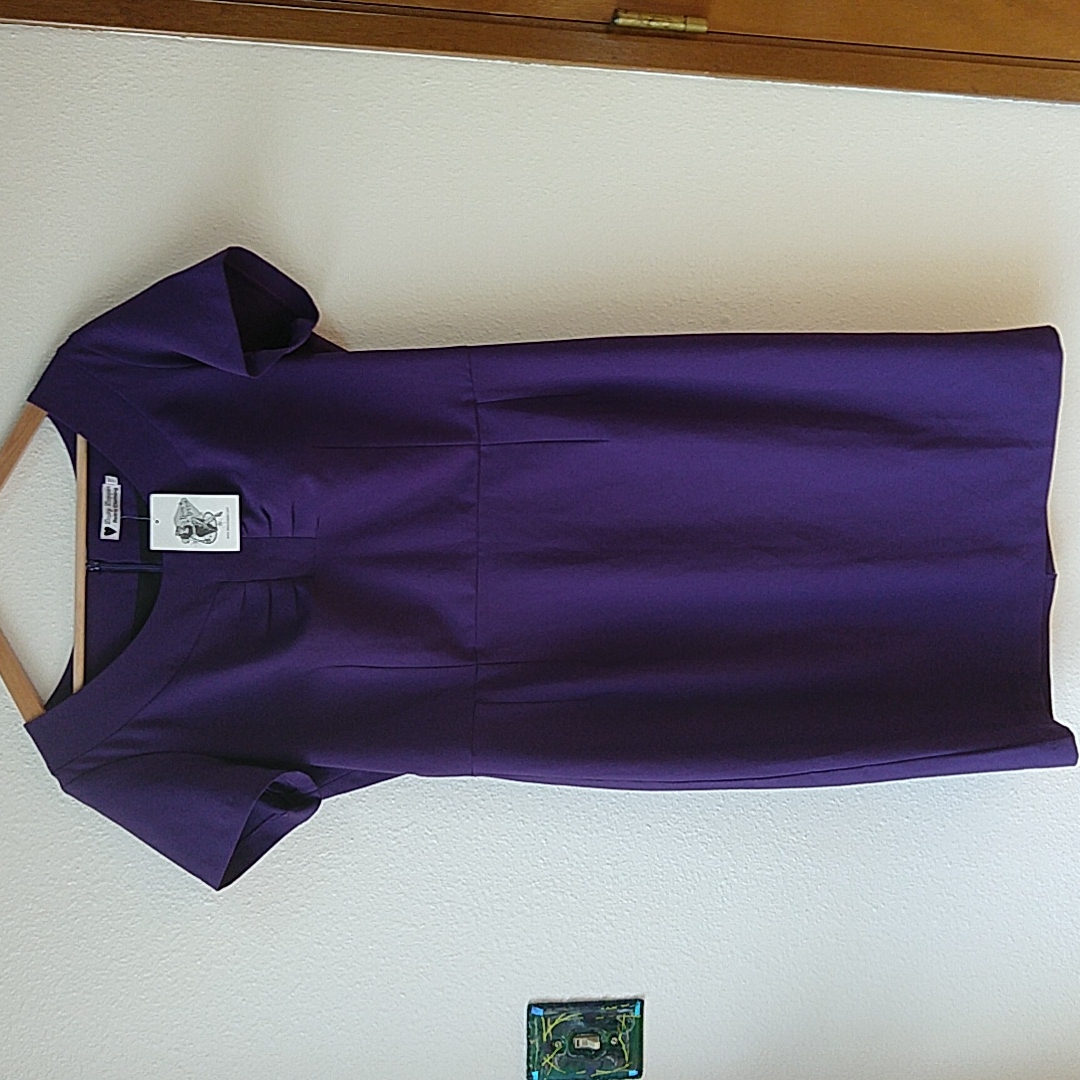 Daisy Dapper Retro Dress Purple Knee Length Short Sleeve Nwt Plus Size Xxxl